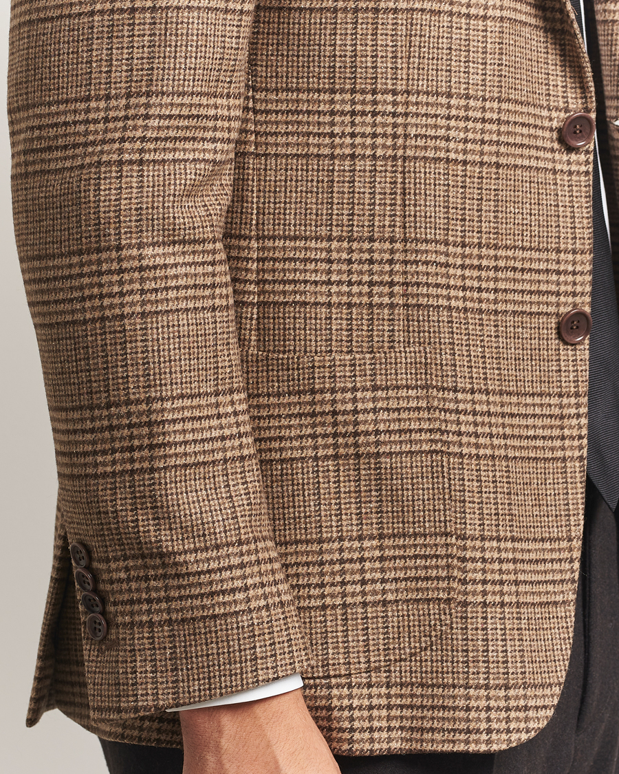 Men | Blazers | Morris | Wool Silk Houndstooth Blazer Brown