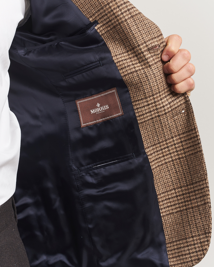Men | Blazers | Morris | Wool Silk Houndstooth Blazer Brown