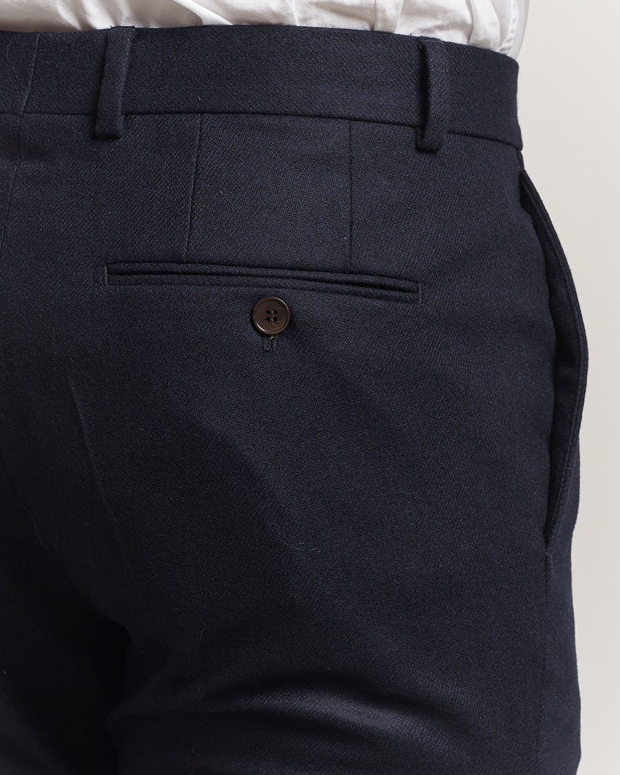 Men | Trousers | Morris | Jack Flannel Trousers Navy