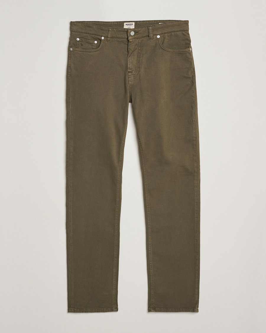 Men | Trousers | Morris | James Brushed 5-Pocket Pants Olive