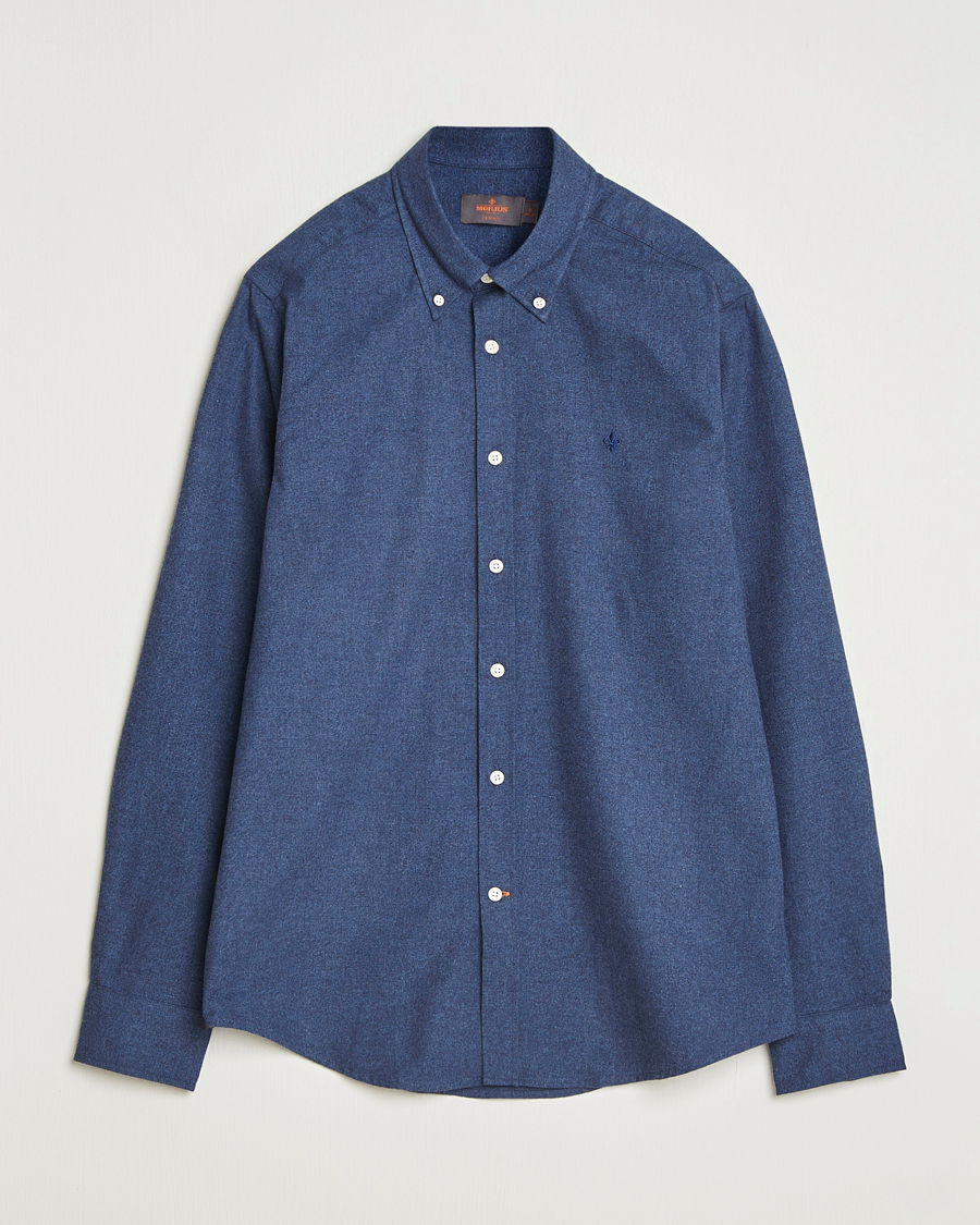 Men | Shirts | Morris | Watts Flannel Shirt Navy