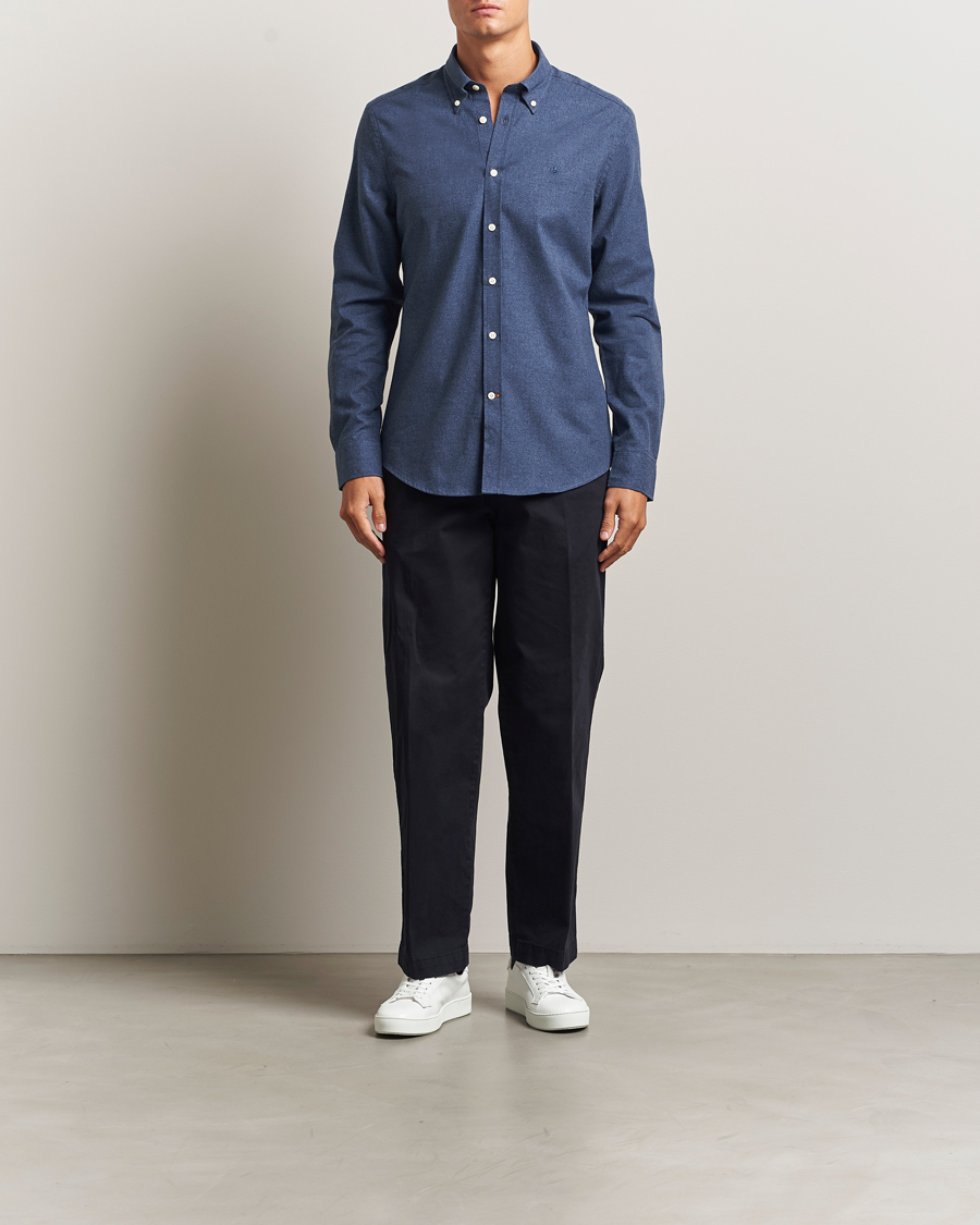 Men | Shirts | Morris | Watts Flannel Shirt Navy