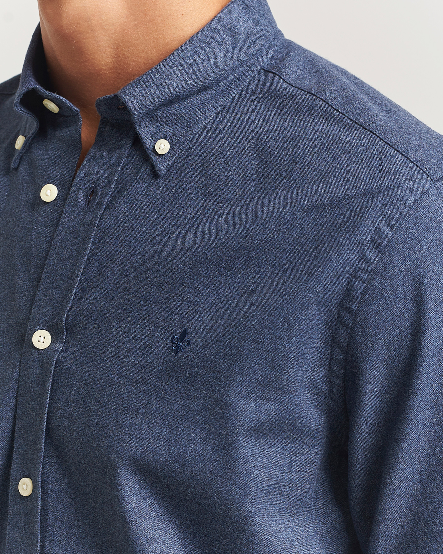 Men | Shirts | Morris | Watts Flannel Shirt Navy