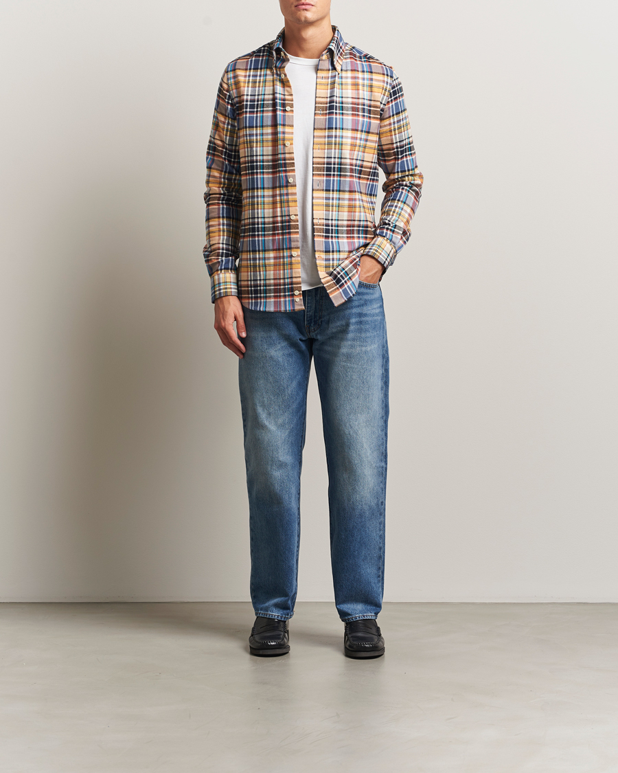 Men | Shirts | Morris | Happy Tartan Check Shirt Yellow