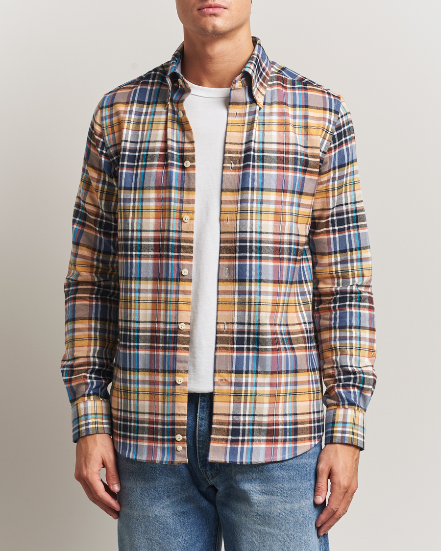 Men | Shirts | Morris | Happy Tartan Check Shirt Yellow