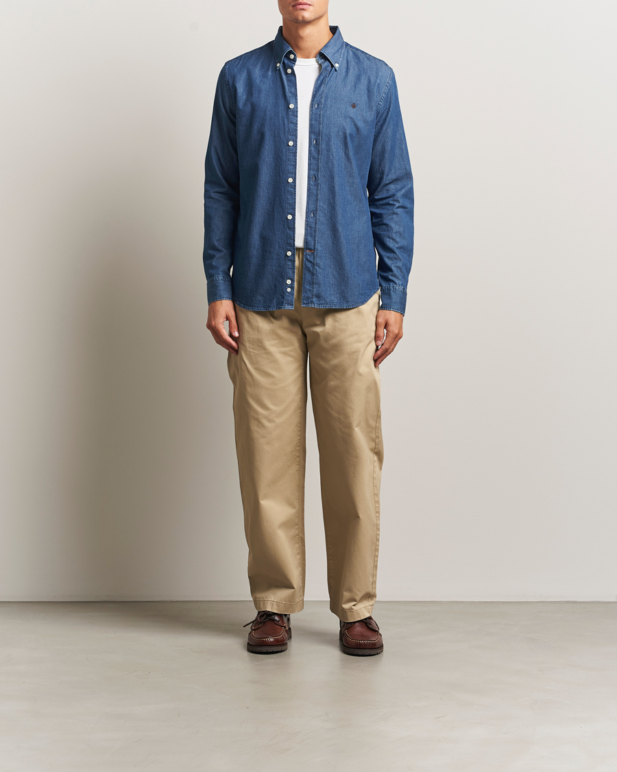 Men | Shirts | Morris | Light Denim Shirt Blue