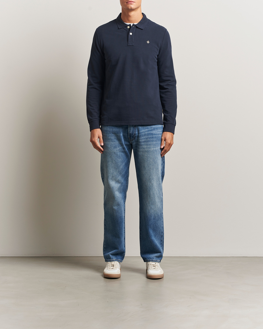Men | Sweaters & Knitwear | Morris | Camden Long Sleeve Polo Shirt Navy