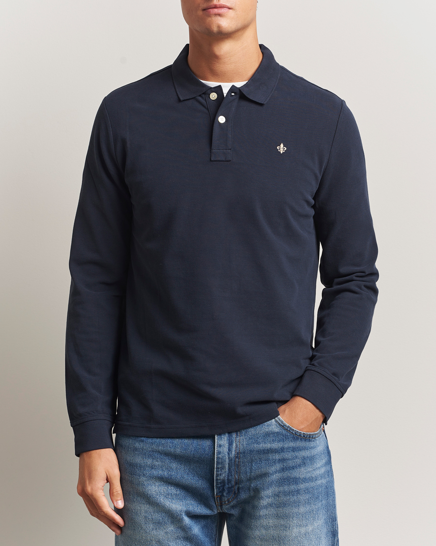Men | Sweaters & Knitwear | Morris | Camden Long Sleeve Polo Shirt Navy