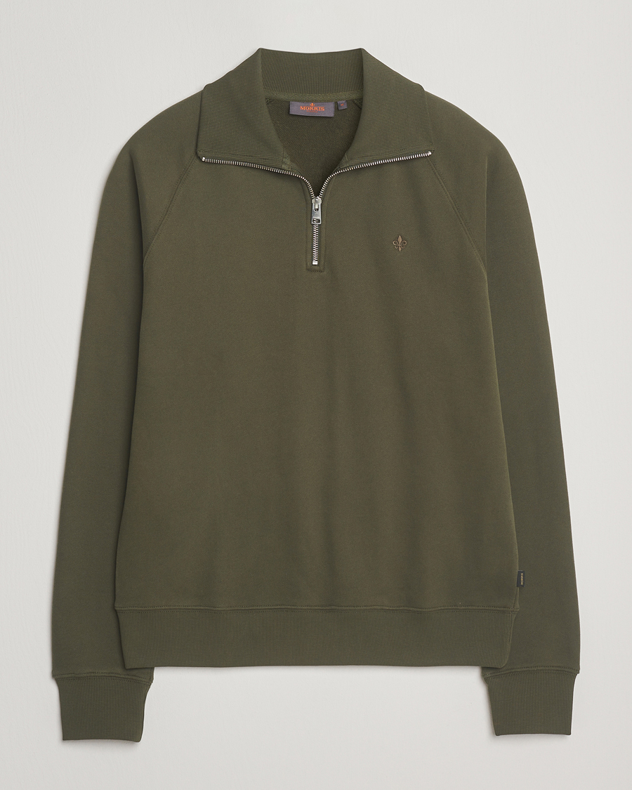 マロン Morris Maryon Half Zip Sweatshirt Olive at CareOfCarl.com
