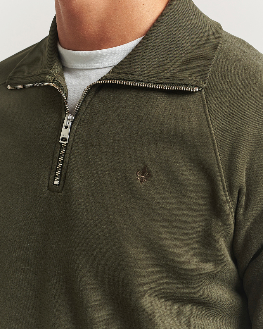 Morris Maryon Half Zip Sweatshirt Olive at CareOfCarl.com