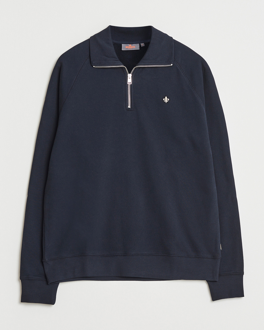 Men | Sweaters & Knitwear | Morris | Maryon Half Zip Sweatshirt Old Blue