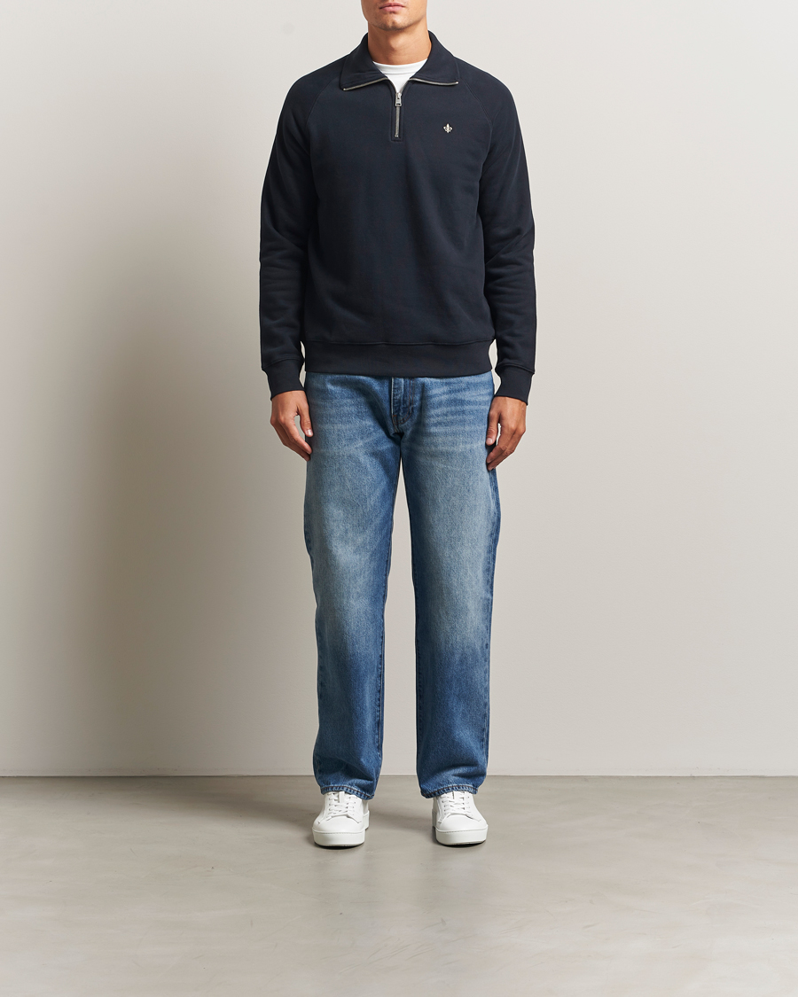 Men | Sweaters & Knitwear | Morris | Maryon Half Zip Sweatshirt Old Blue