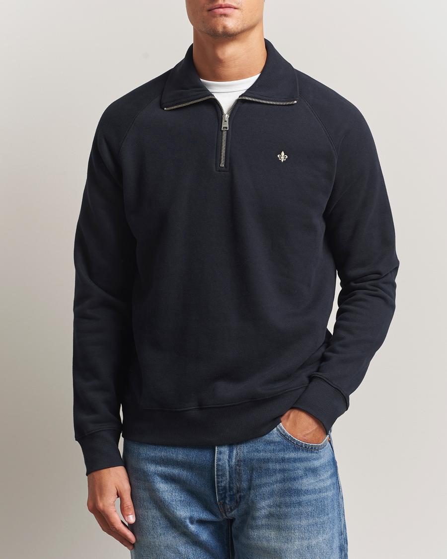 Morris Maryon Half Zip Sweatshirt Old Blue at CareOfCarl.com