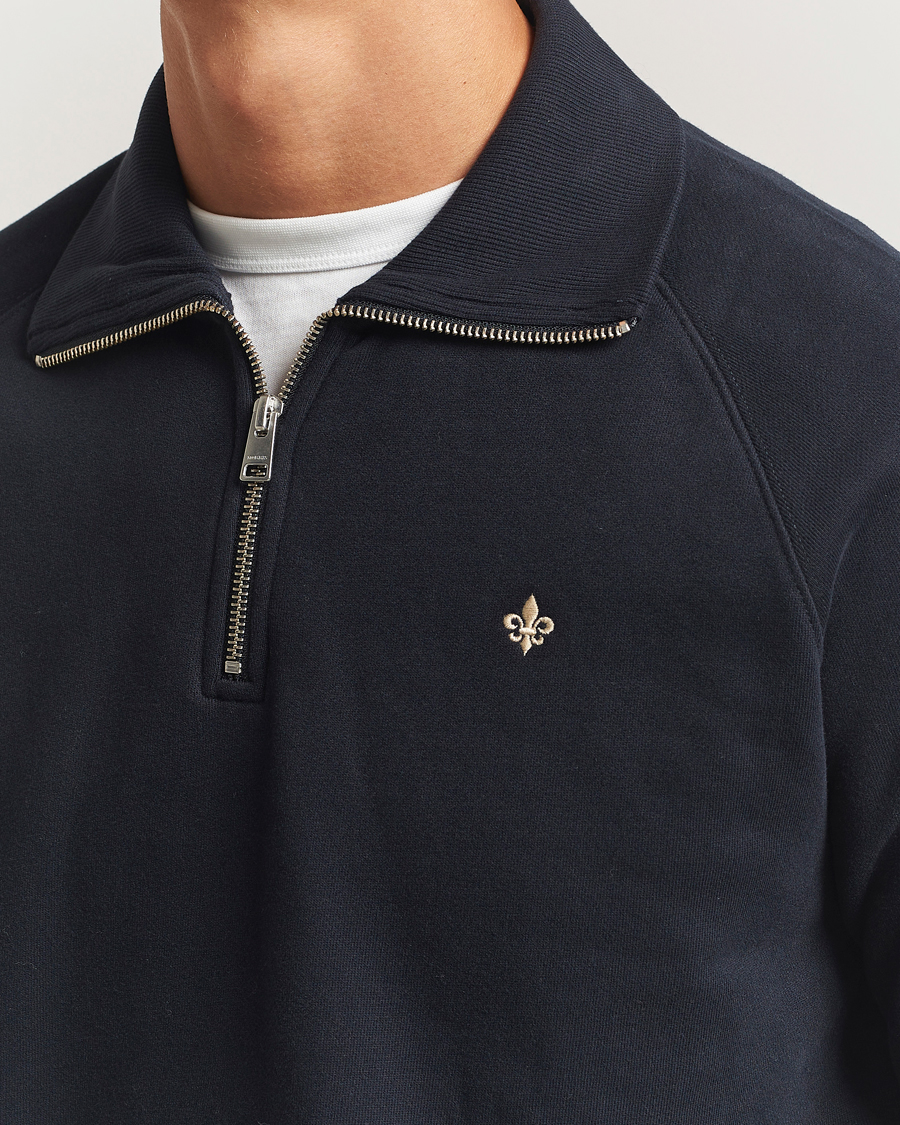 Men | Sweaters & Knitwear | Morris | Maryon Half Zip Sweatshirt Old Blue