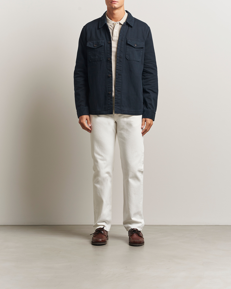 Morris Alain Twill Shirt Jacket Old Blue at CareOfCarl.com