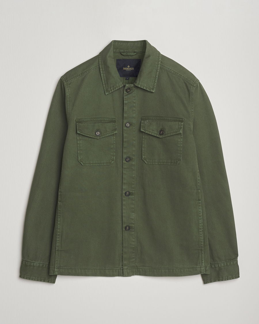 Morris Alain Twill Shirt Jacket Olive at CareOfCarl.com
