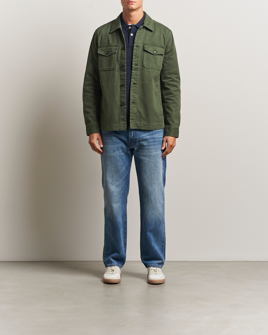 Morris Alain Twill Shirt Jacket Olive at CareOfCarl.com