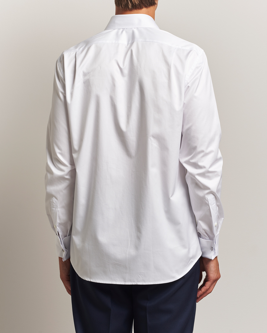 Men | Shirts | Stenströms | Regular Fit Cotton Twill Double Cuff Shirt White