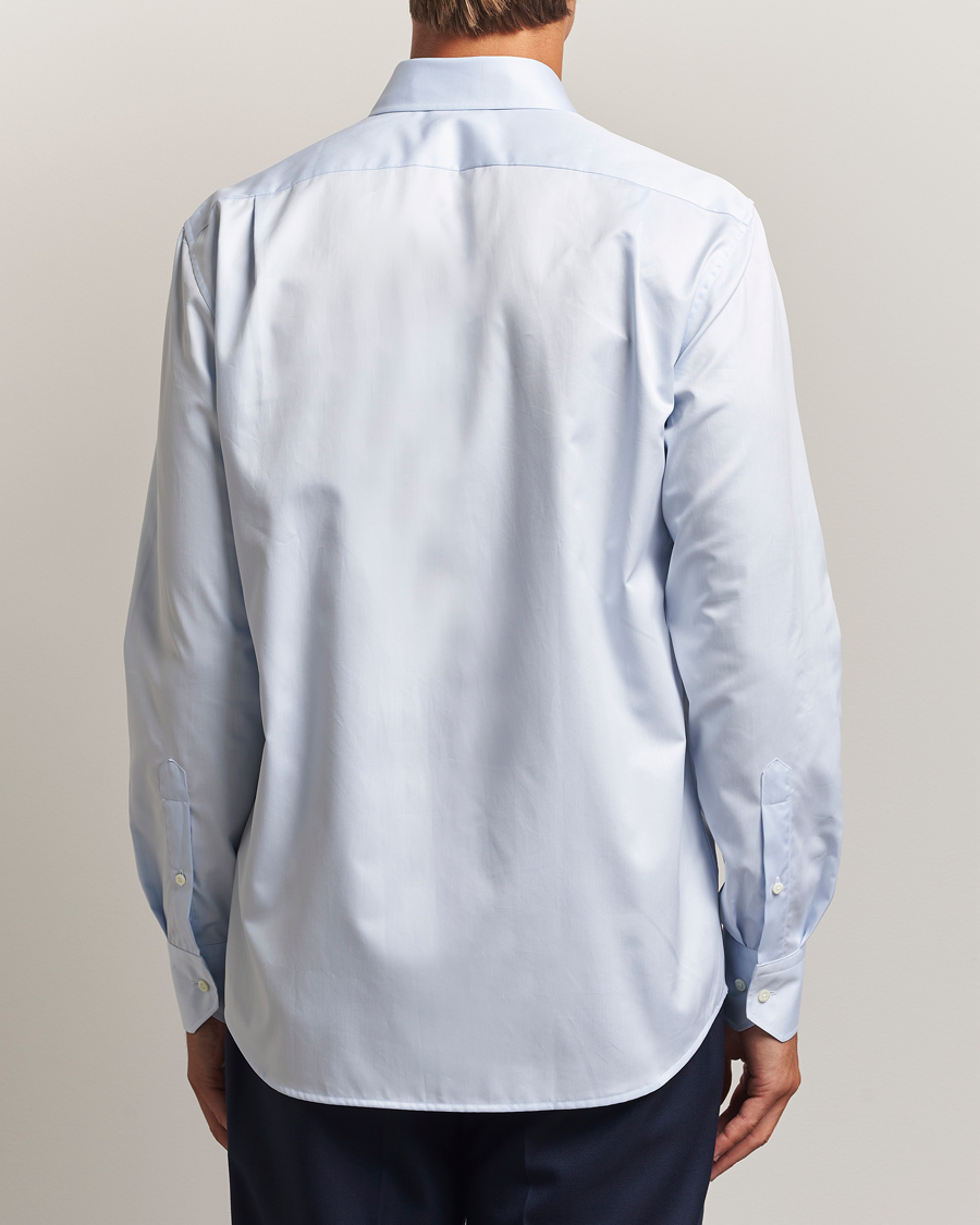Men | Shirts | Stenströms | Regular Fit Cotton Twill Shirt Blue
