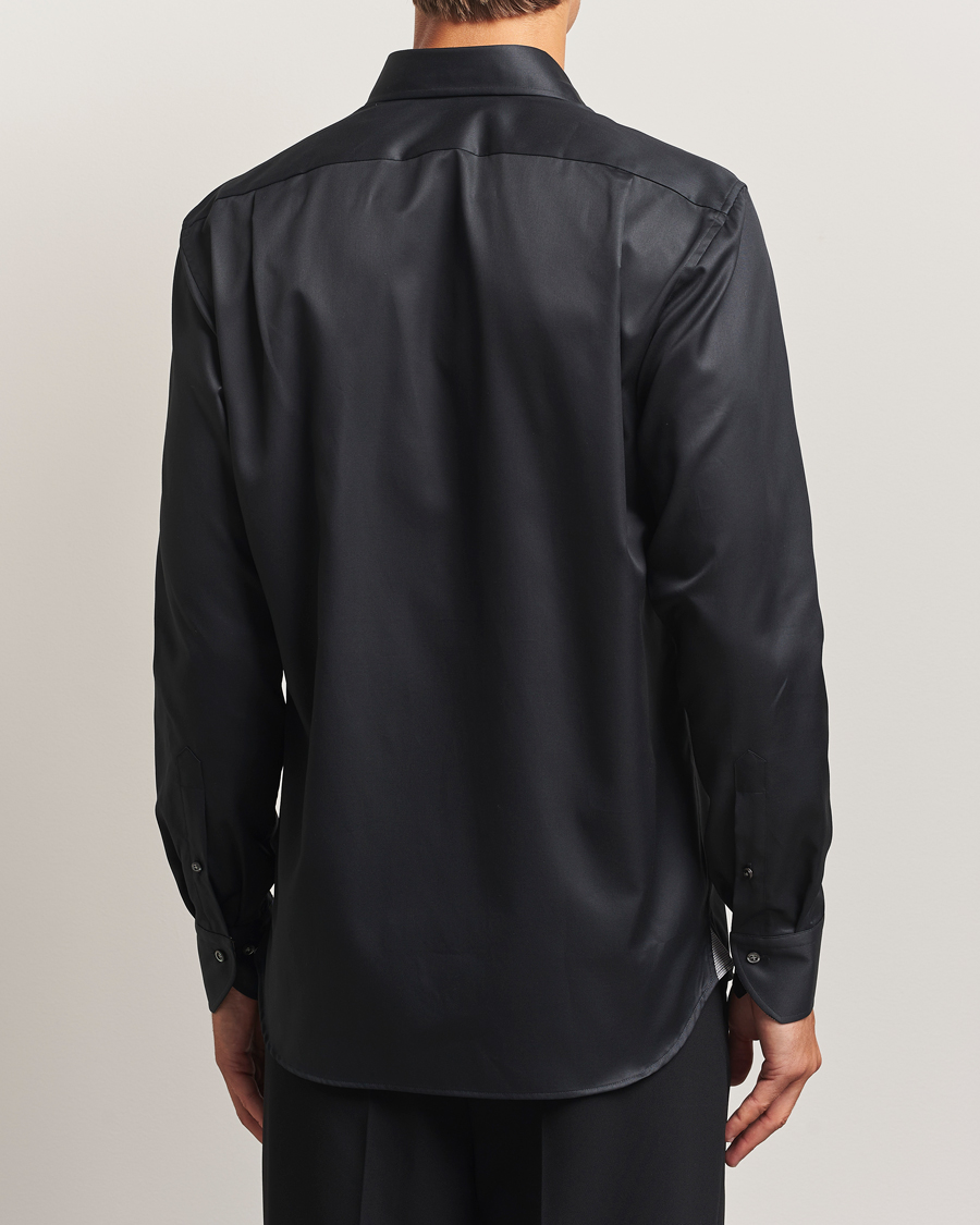 Men | Shirts | Stenströms | Regular Fit Contrast Shirt Black