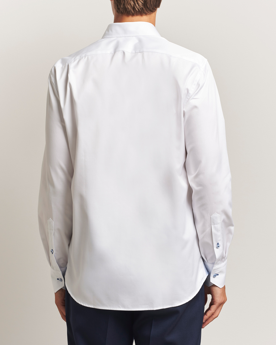Men | Shirts | Stenströms | Regular Fit Contrast Cut Away Shirt White