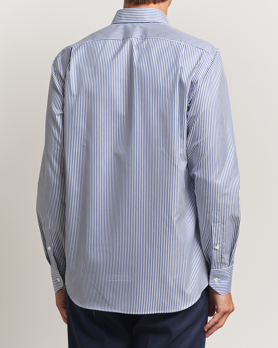 Men | Shirts | Stenströms | Regular Fit Striped Cut Away Shirt White/Blue