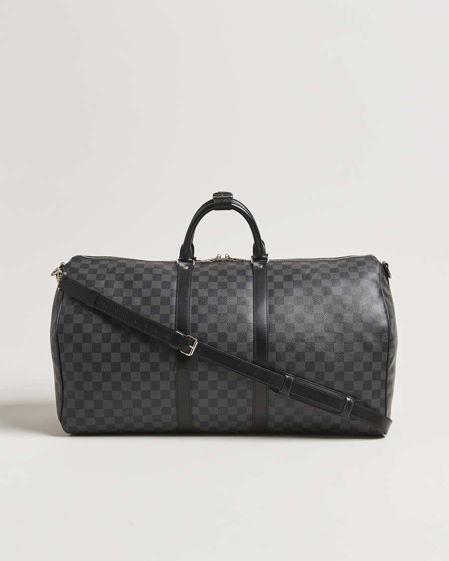 Men | Louis Vuitton Pre-Owned Keepall Bandoulière 55 Damier Graphite | Louis Vuitton Pre-Owned | Keepall Bandoulière 55 Damier Graphite
