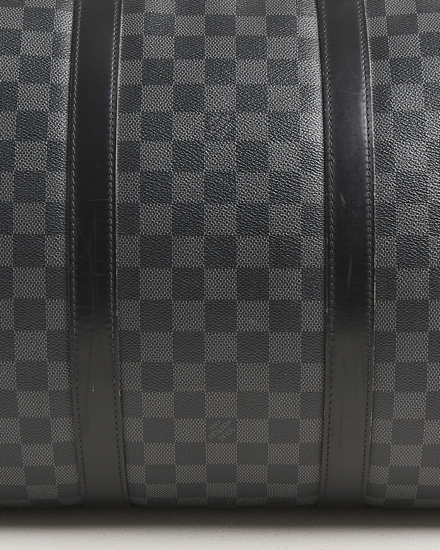 Men | Louis Vuitton Pre-Owned Keepall Bandoulière 55 Damier Graphite | Louis Vuitton Pre-Owned | Keepall Bandoulière 55 Damier Graphite