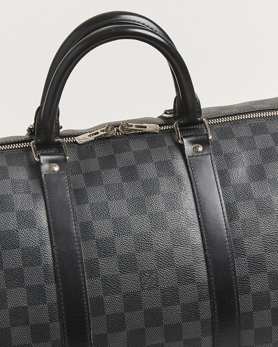 Men | Louis Vuitton Pre-Owned Keepall Bandoulière 55 Damier Graphite | Louis Vuitton Pre-Owned | Keepall Bandoulière 55 Damier Graphite