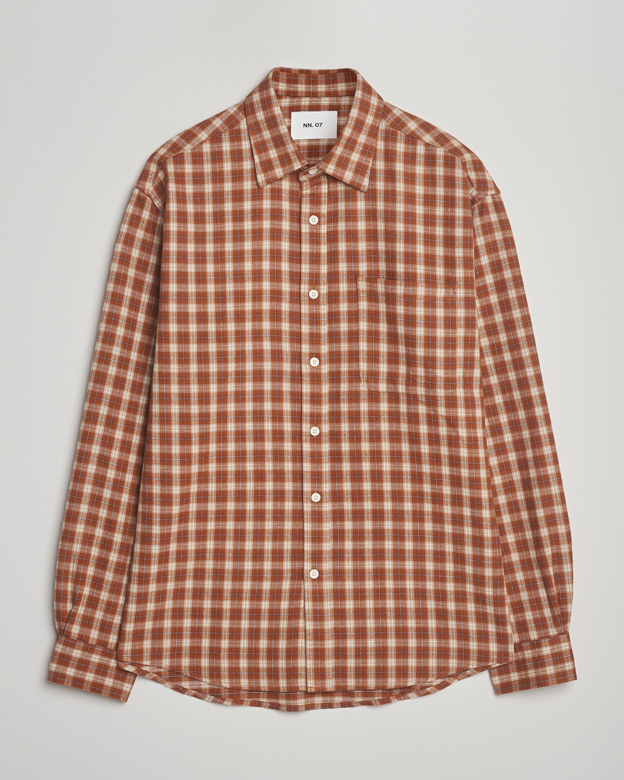 Men | Shirts | NN07 | Deon Flannel Checked Shirt Light Brown