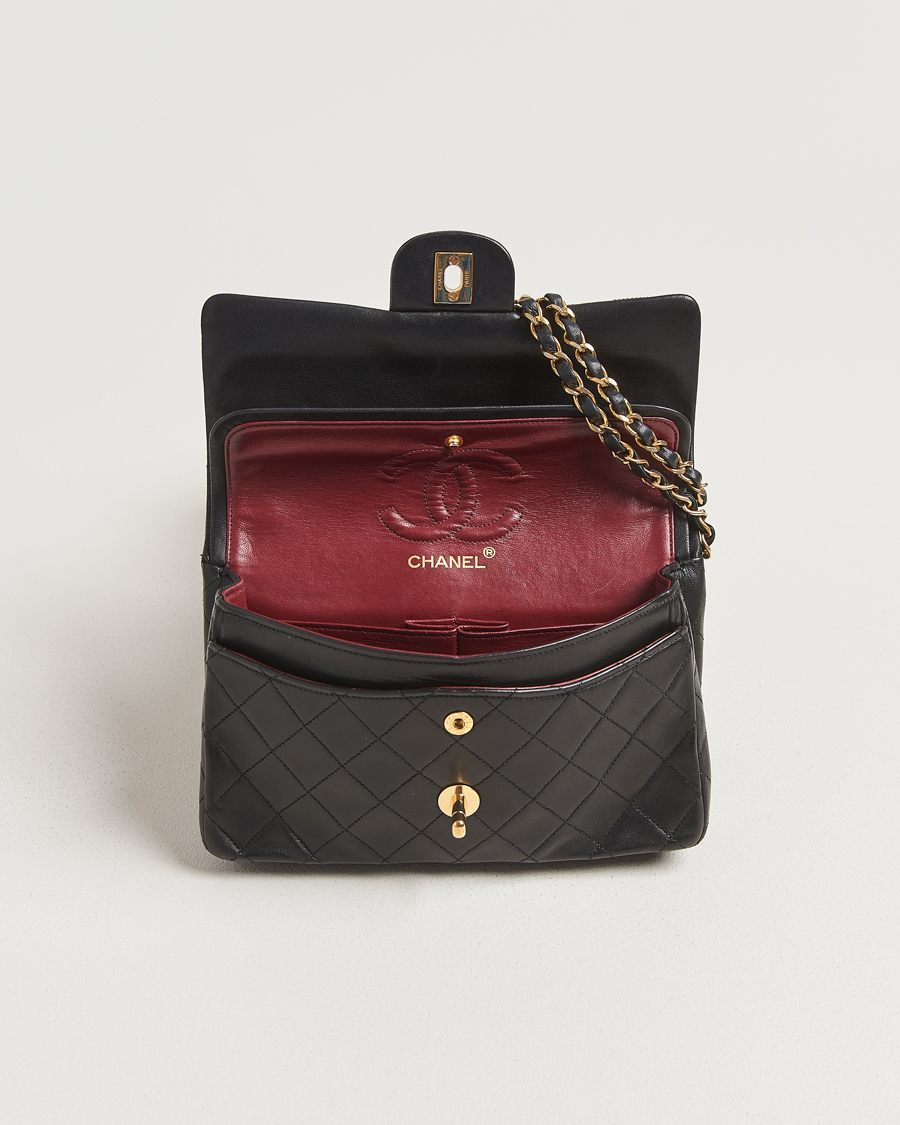 Men | Chanel Pre-Owned Classic Double Flap Small Lambskin  Black | Chanel Pre-Owned | Classic Double Flap Small Lambskin  Black