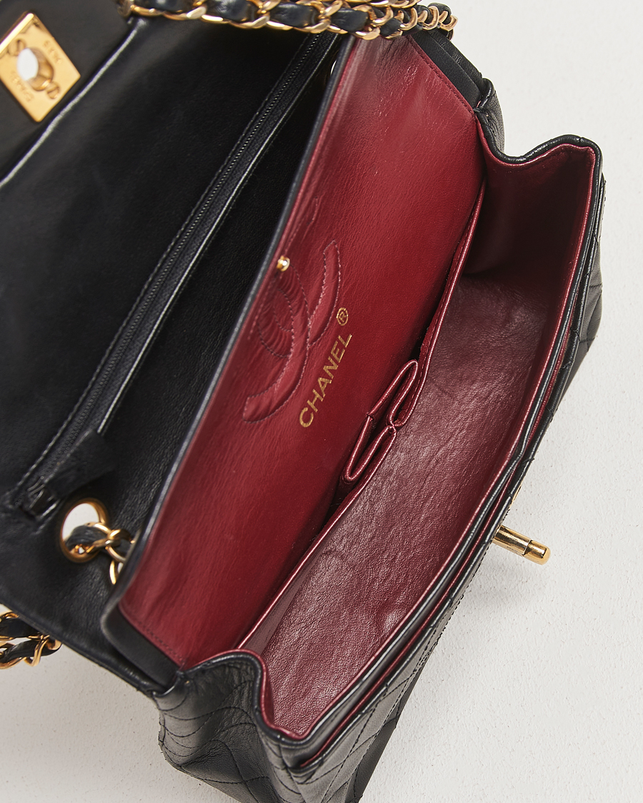 Men | Chanel Pre-Owned Classic Double Flap Small Lambskin  Black | Chanel Pre-Owned | Classic Double Flap Small Lambskin  Black