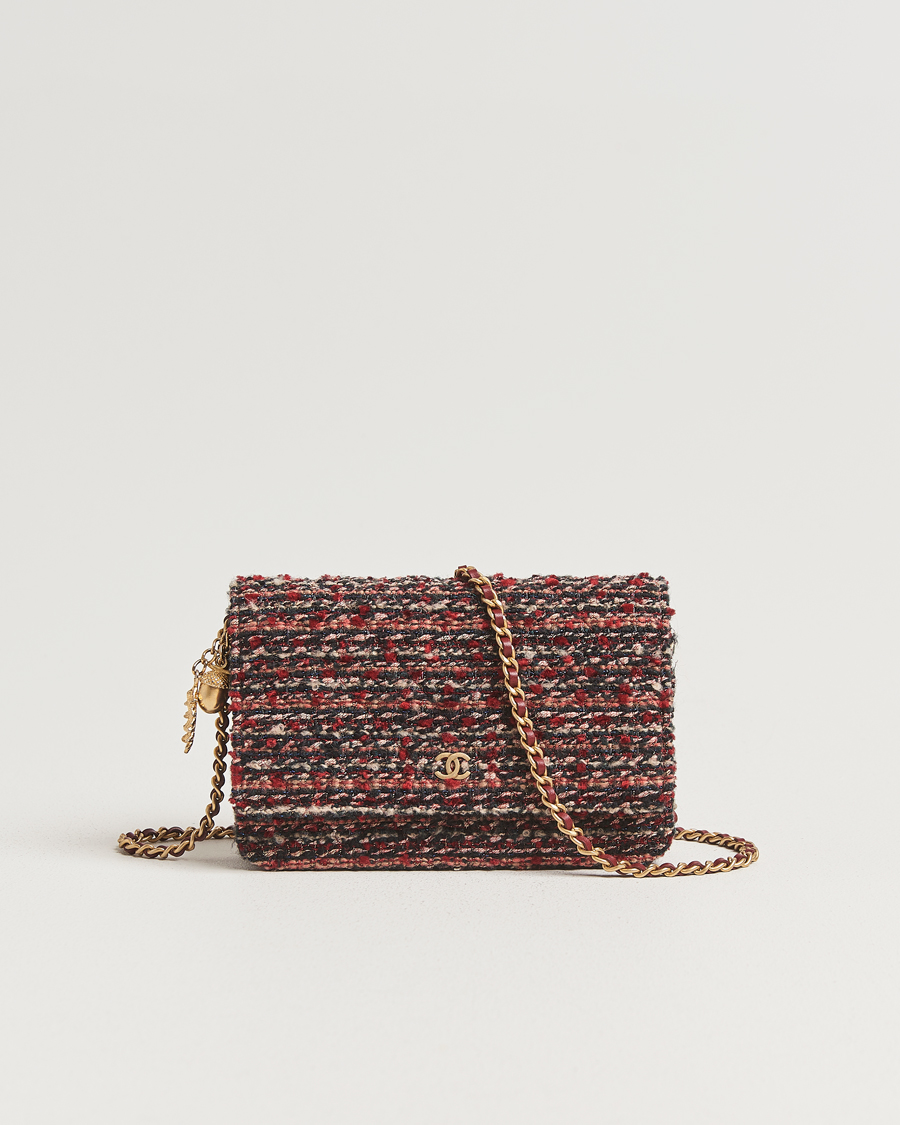 Men | Pre-Owned & Vintage Bags | Chanel Pre-Owned | Tweed Wallet On Chain Red