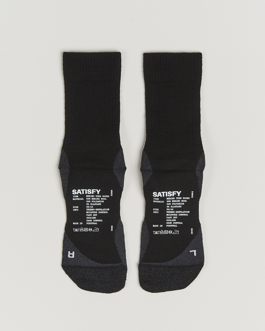 Men | Underwear & Socks | Satisfy | Tie Dye Merino Tube Socks Black