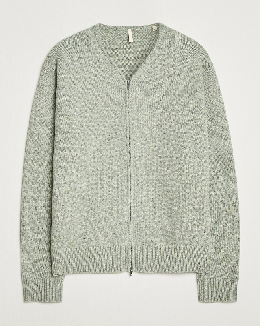 Men | Sweaters & Knitwear | Sunflower | Donegal Zip Cardigan Green