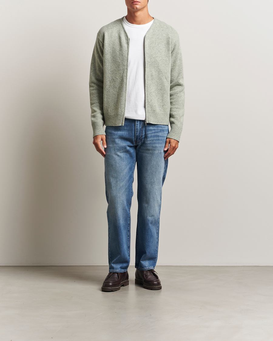 Men | Sweaters & Knitwear | Sunflower | Donegal Zip Cardigan Green
