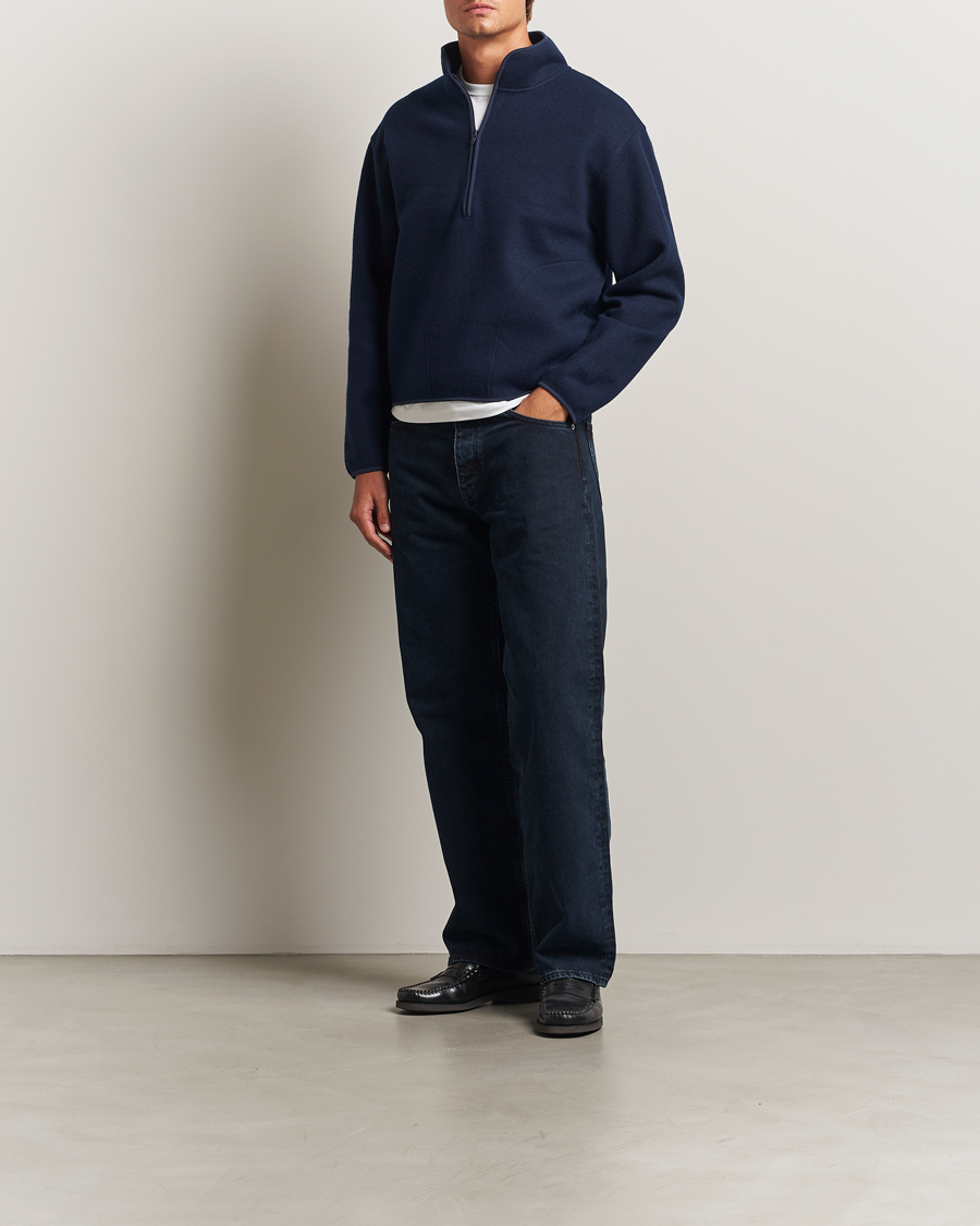 Sunflower Wool Half Zip Navy at CareOfCarl.com