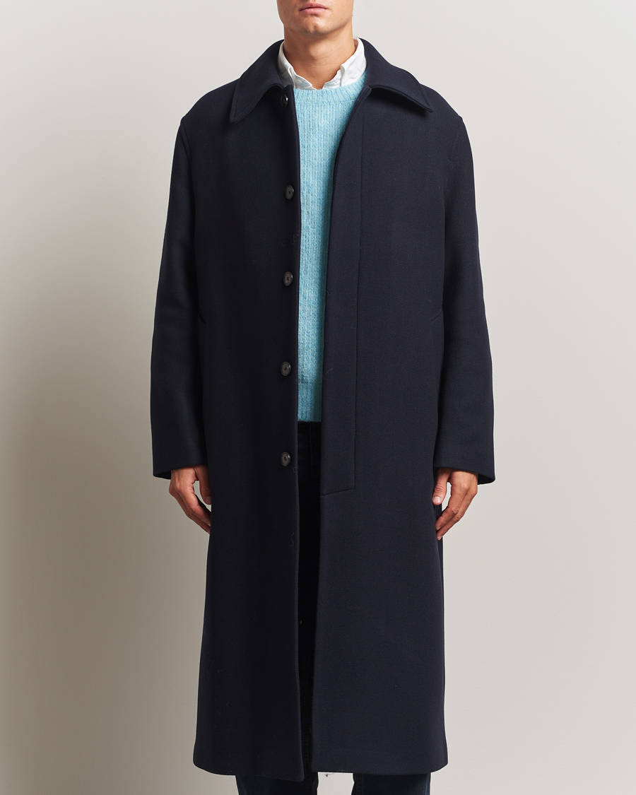 Sunflower Wool Winter Coat Navy at CareOfCarl.com