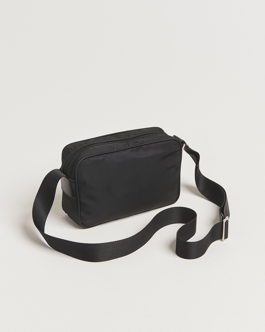 Men | Prada Pre-Owned Tessuto Nylon Leather Shoulder Bag Black | Prada Pre-Owned | Tessuto Nylon Leather Shoulder Bag Black