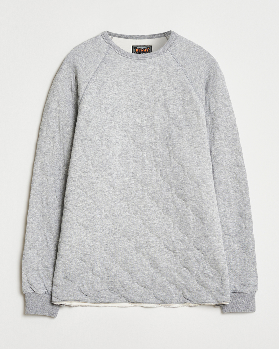 BEAMS PLUS MIL Quilt Crew Neck Grey at CareOfCarl.com