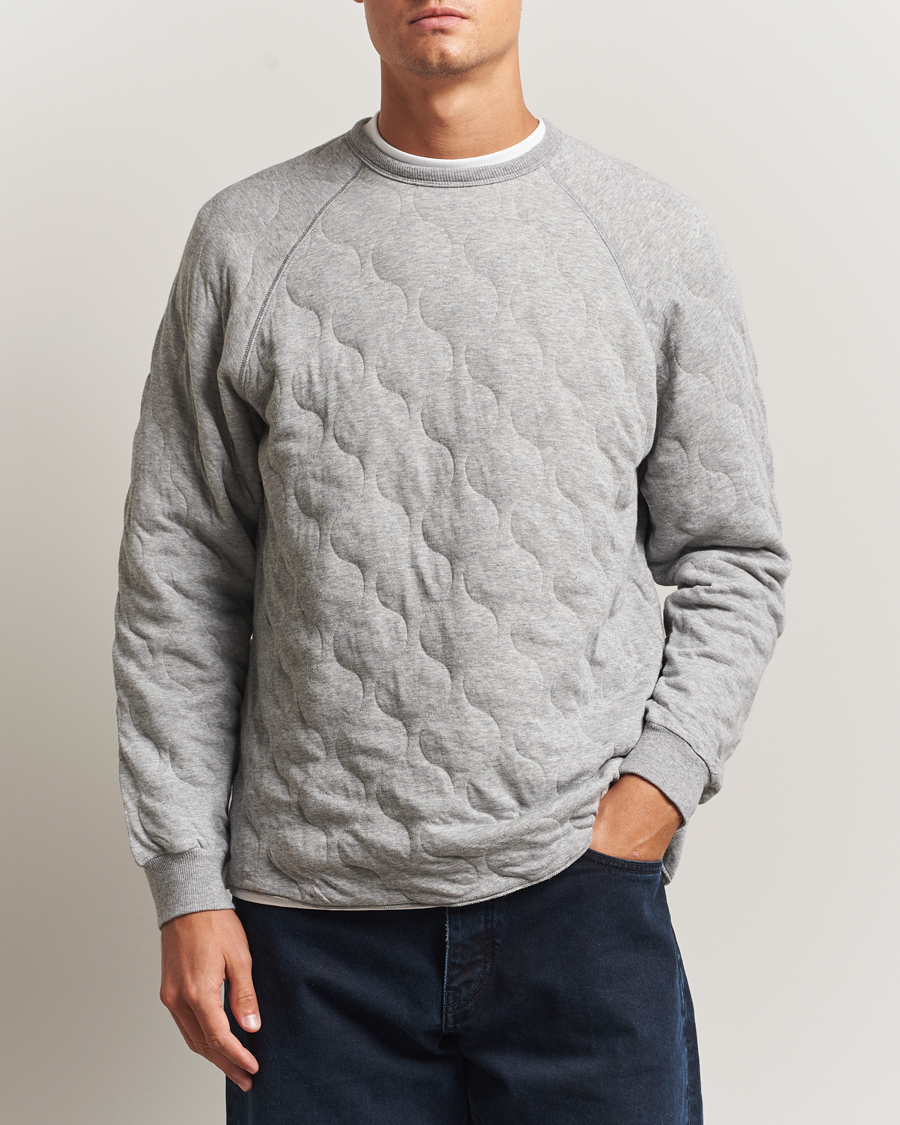 BEAMS PLUS MIL Quilt Crew Neck Grey at CareOfCarl.com