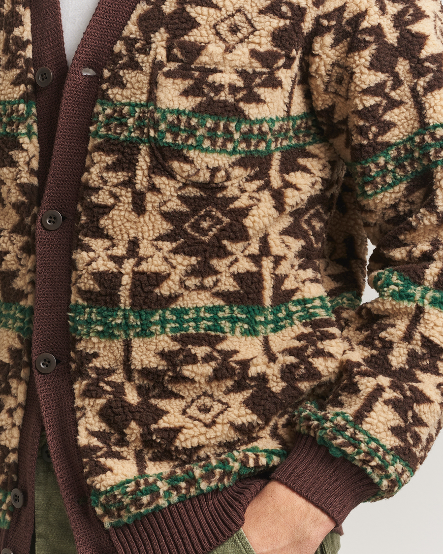 Men | Sweaters & Knitwear | BEAMS PLUS | Boa Fleece Cardigan Brown