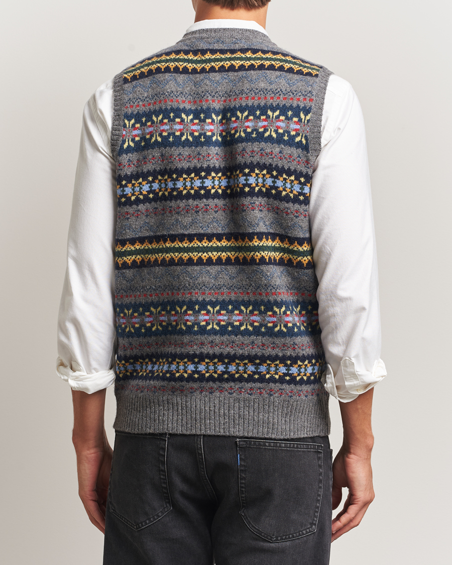 Men | Sweaters & Knitwear | BEAMS PLUS | Fairisle Knit Vest Grey