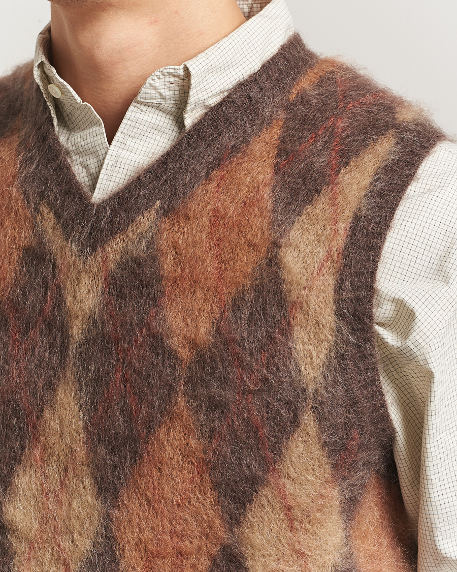 Men | Sweaters & Knitwear | BEAMS PLUS | Mohair Knit Vest Brown