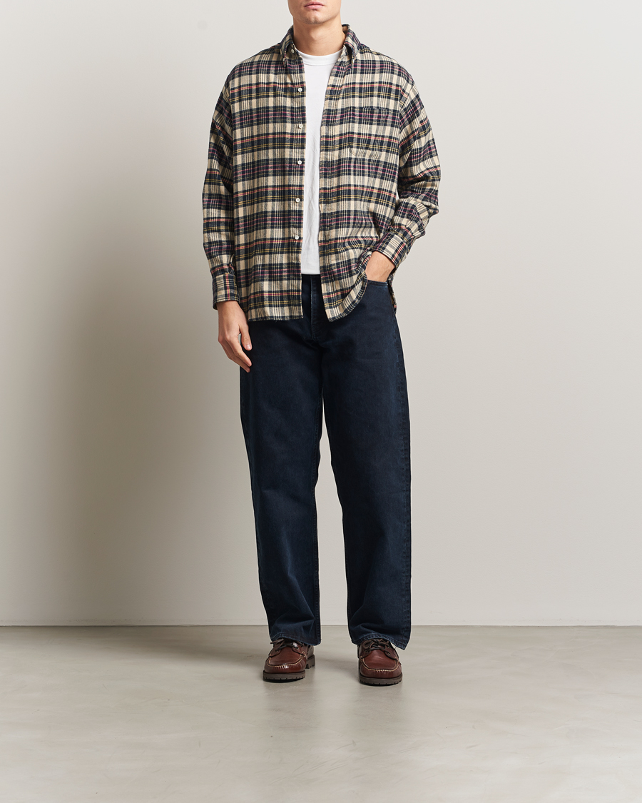 Men | Shirts | BEAMS PLUS | Flannel Button Down Shirt Beige Check