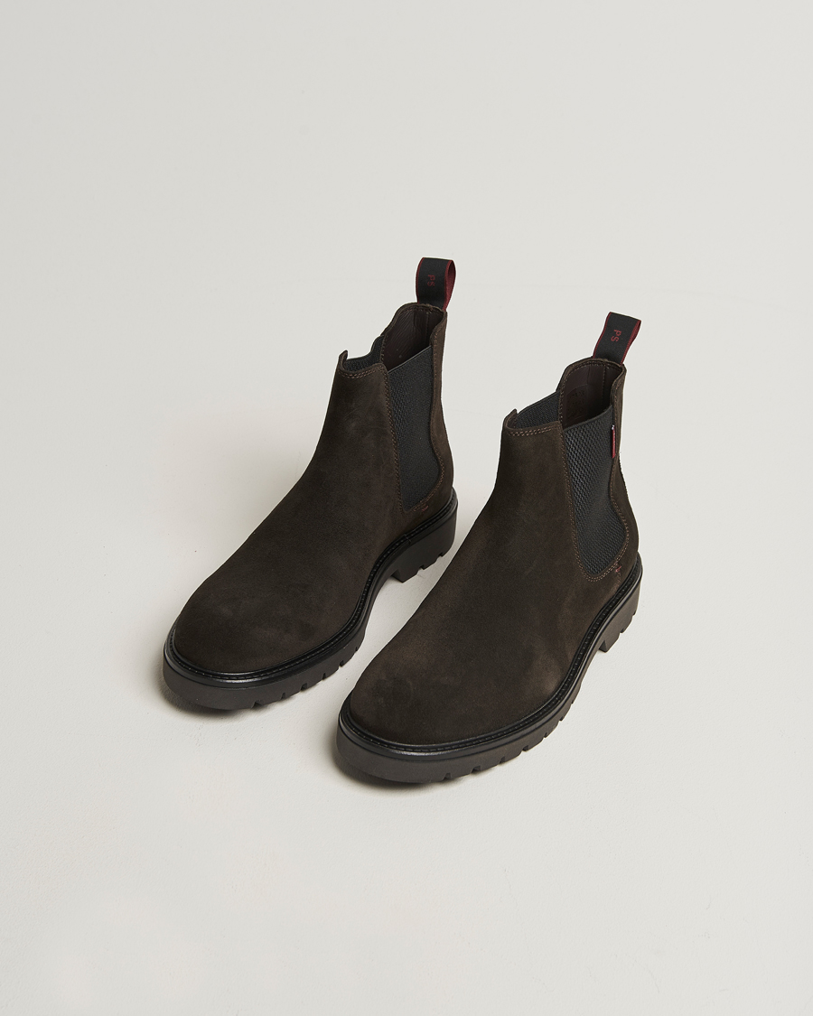 PS Paul Smith Xenon Suede Chelsea Boot Dark Brown at CareOfCarl.com