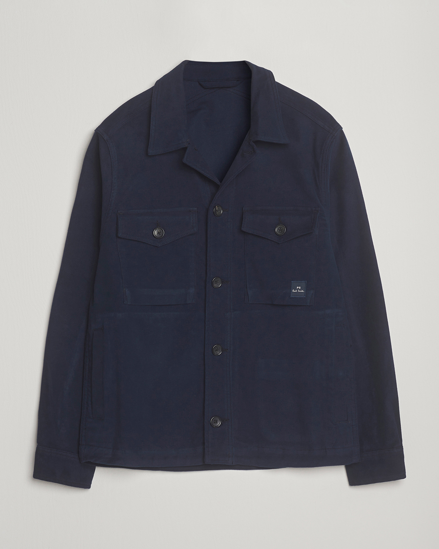 PS Paul Smith Cotton Shirt Jacket Blue at CareOfCarl.com