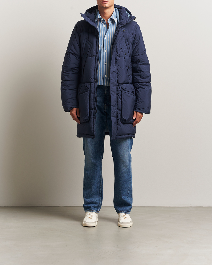 Men | Coats & Jackets | PS Paul Smith | Fibre Down Hooded Parka Dark Blue