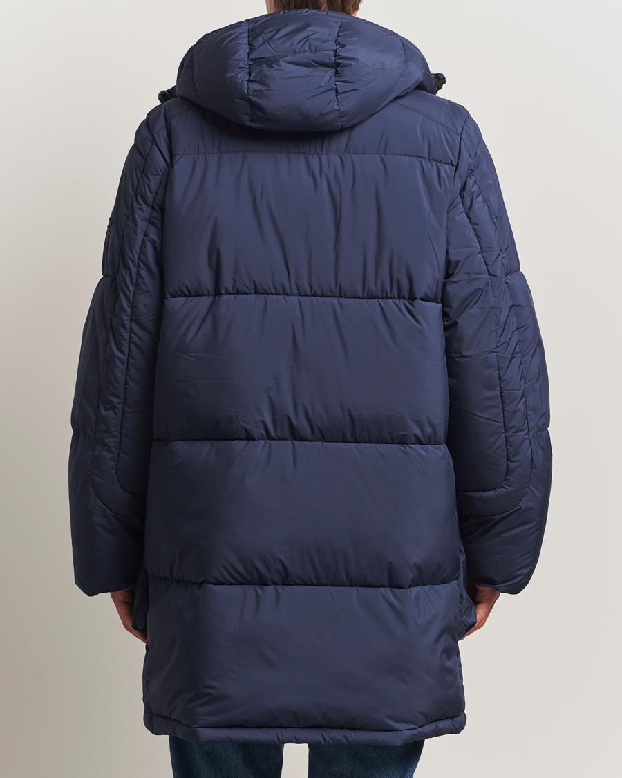 PS Paul Smith Fibre Down Hooded Parka Dark Blue at CareOfCarl.com
