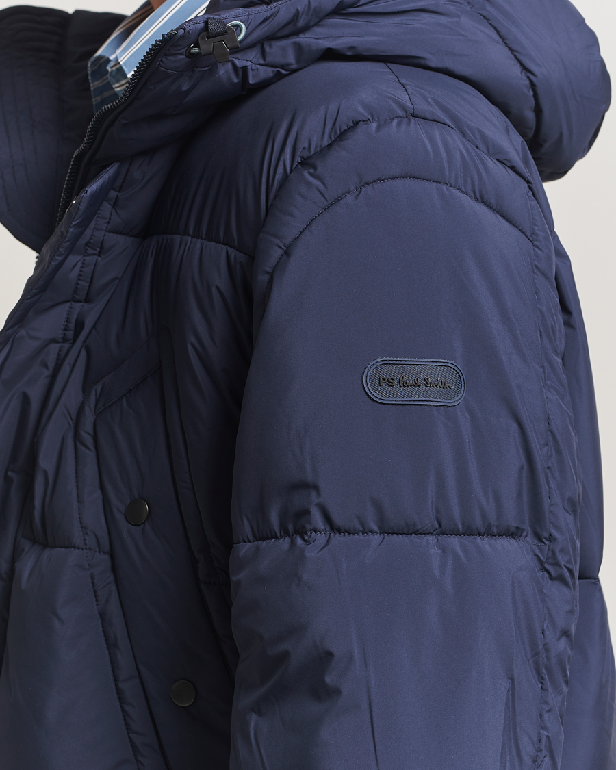 Men | Coats & Jackets | PS Paul Smith | Fibre Down Hooded Parka Dark Blue